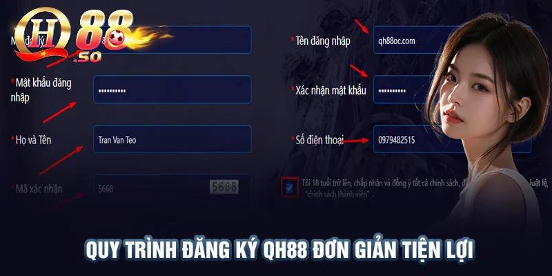 Hướng dẫn đăng ký QH88 thành công vài thao tác cơ bản 2 Các bước đăng ký tham gia QH88
